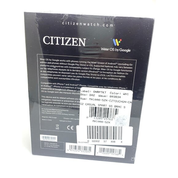 Citizen Men's Watch MX1000-52X CZ Smart Smartwatch Black Dial Stainless Steel - Picture 5 of 7